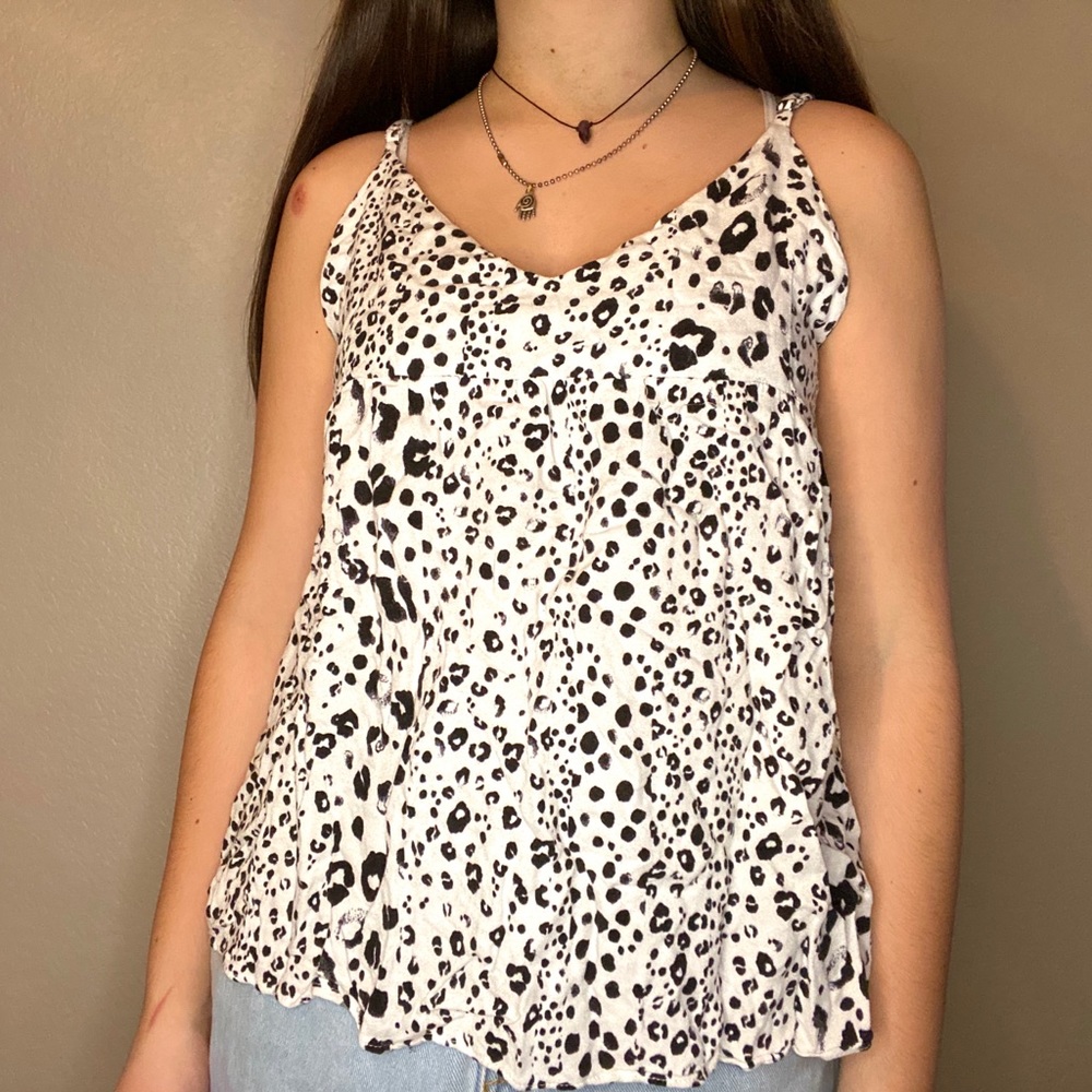 Animal Print B&W Tank Top